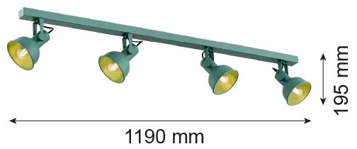 Spot LENORA 4xE14/7W/230V verde Argon 1819