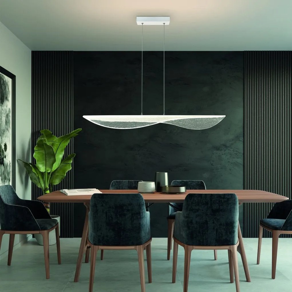Lustra suspendata LED dimabil design deosebit Bianca
