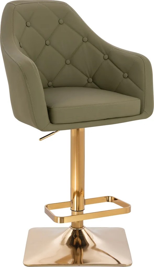 HR831KW Scaun Khaki Piele Ecologica Premium Soft cu Bază Aurie