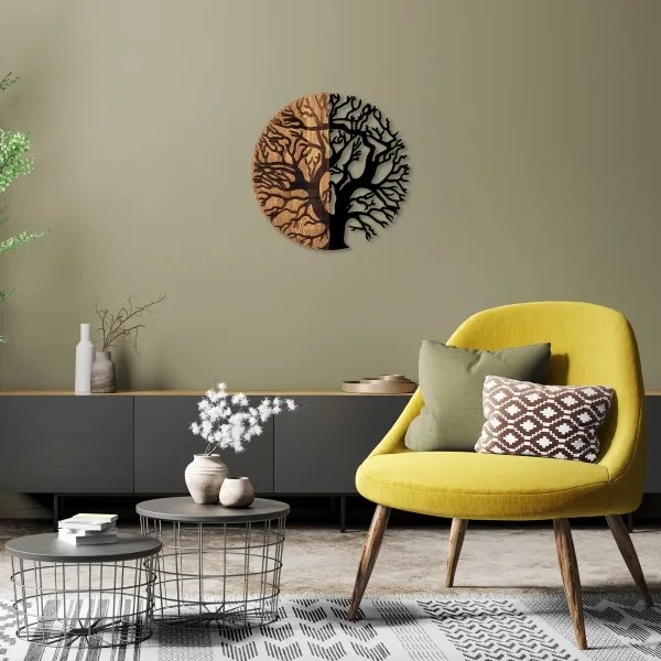 Decorațiune de perete d. 56 cm lemn/metal copac