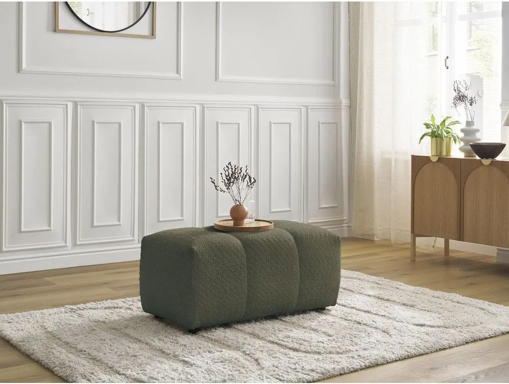 Taburet kaki cu tapițerie din țesătură bouclé Roxelane – Bobochic Paris