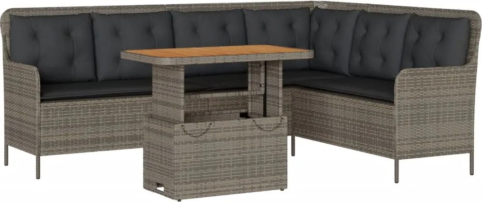 vidaXL Set canapele de grădină cu perne, 2 piese, gri, poliratan