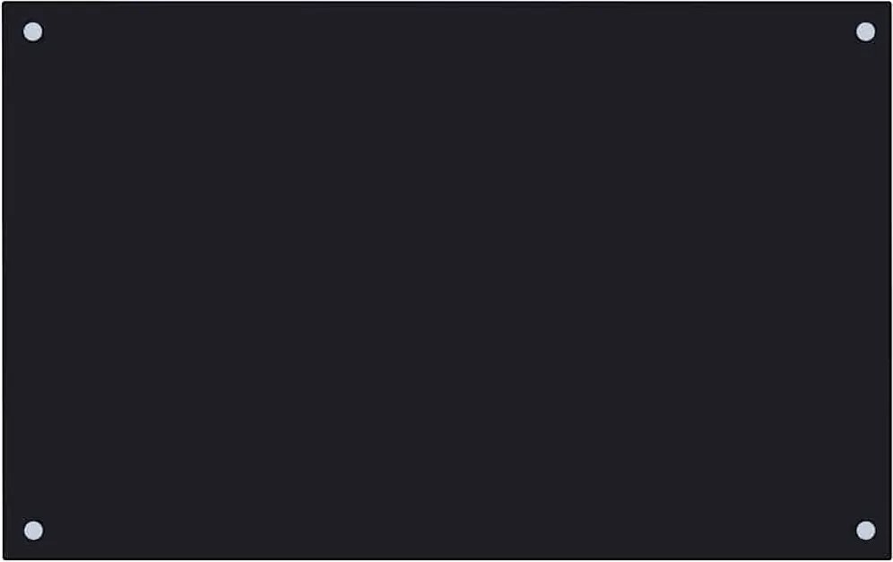 vidaXL Panou antistropi de bucătărie, negru 80x50 cm sticlă securizată