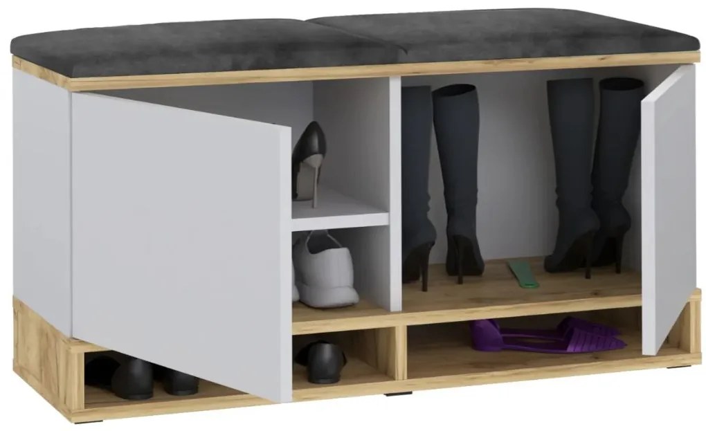 Cuier pentru hol White/ Craft/ Grey