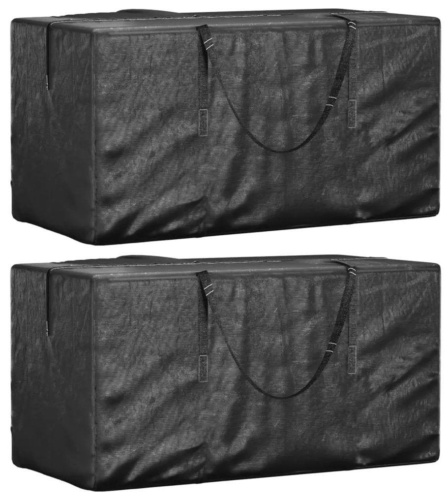 vidaXL Genți depozitare brad de Crăciun, 2 buc., negru, polietilenă