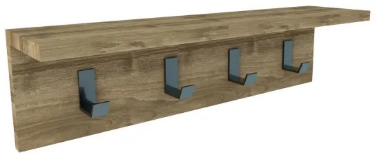 Cuier de perete cu raft AYLA 14,5x60 cm maro