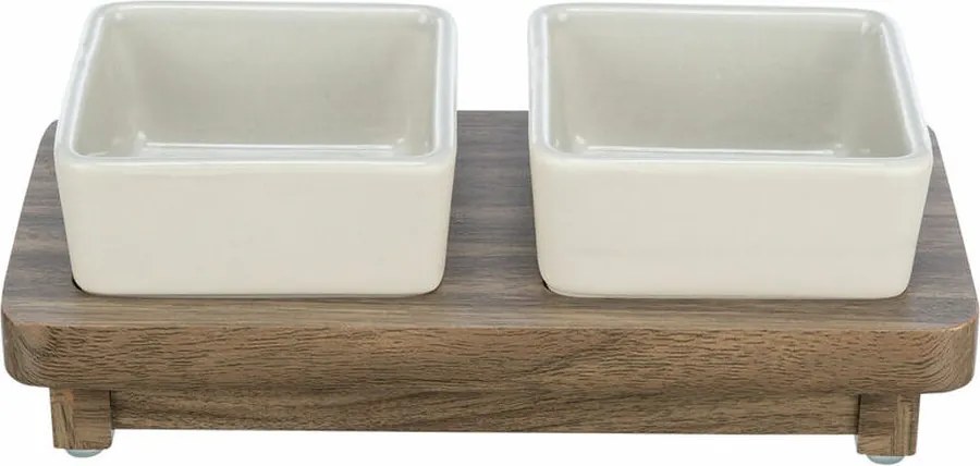 Dispozitiv de hrănire pentru câini Trixie CityStyle Maro Gri Ceramică Silicon Lemn MDF 2 x 400 ml
