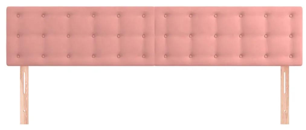 Tablii de pat, 2 buc, roz, 100x5x78 88 cm, catifea 2, Roz, 200 x 5 x 78 88 cm