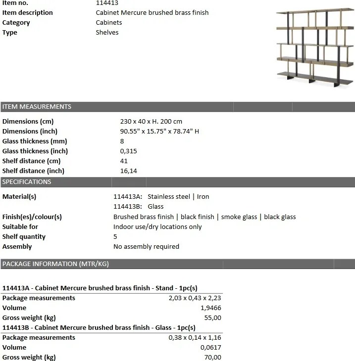 Raft elegant design modern Nesto alama 230x40cm 114413 HZ