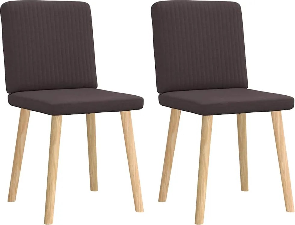 vidaXL Scaune de masă, 2 buc., maro închis, material textil