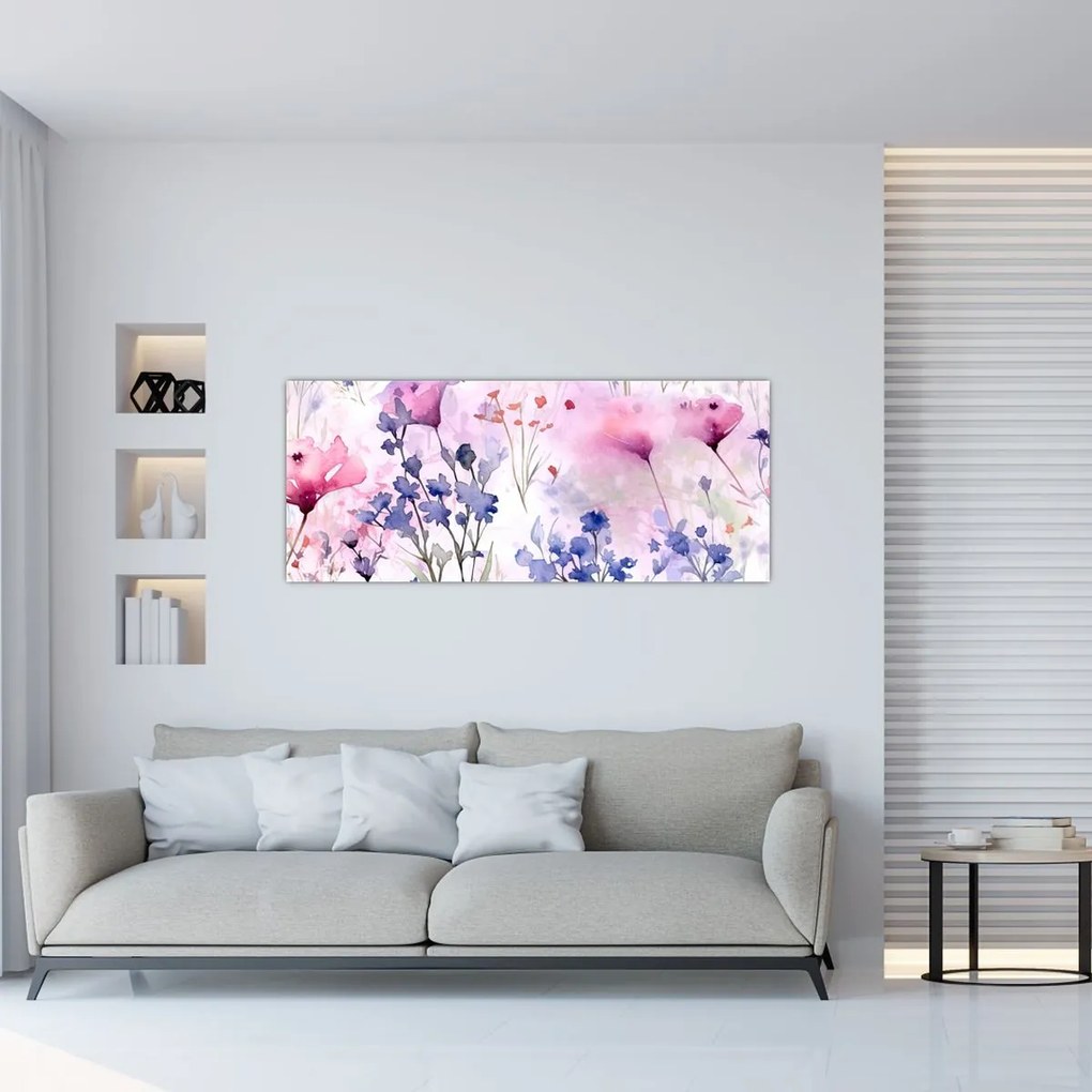 Tablou - Acuarelă pajiște (120x50 cm)