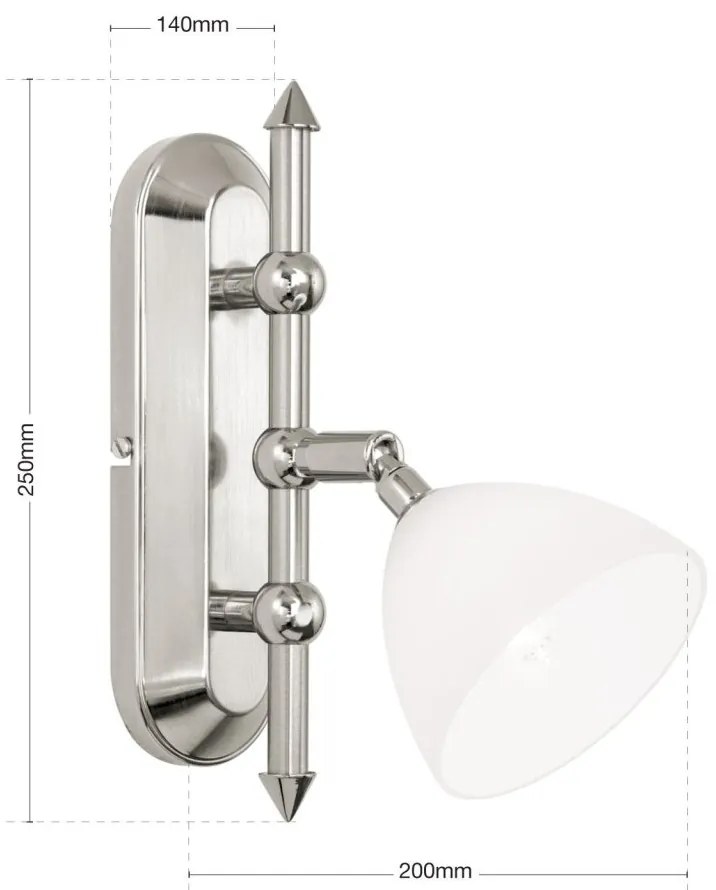 Aplica de perete sau tavan design modern OPALDESIGN 1L, satin