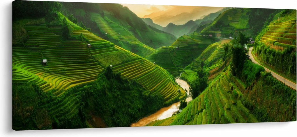 Tablou - Terase de orez Mu Cang Chai (120x50 cm)