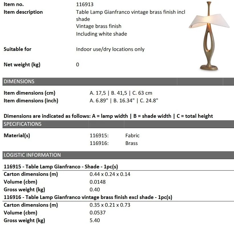 Veioza, Lampa de masa design LUX Gianfranco