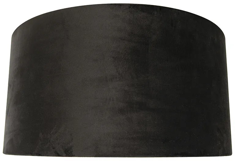 Abajur din catifea neagră 50/50/25 cu interior auriu