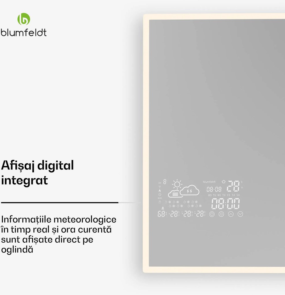 Blumfeldt Încălzitor cu infraroșu, Smart Mirror, Infraroșu, 600 W, IP44