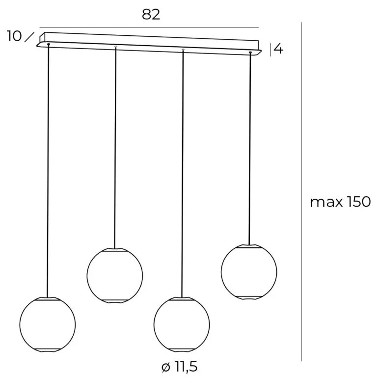 Lustra cu 4 pendule LED design modern NOBILE