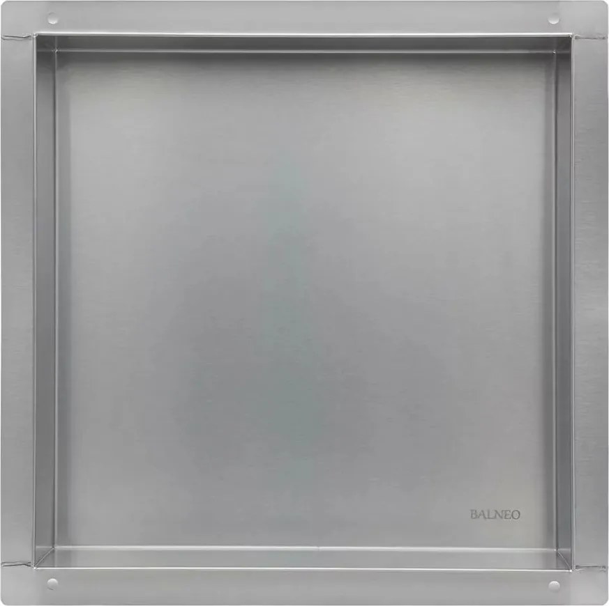 Raft incastrat patrat Balneo Wall-Box 30x30x10 cm fara rama inox periat