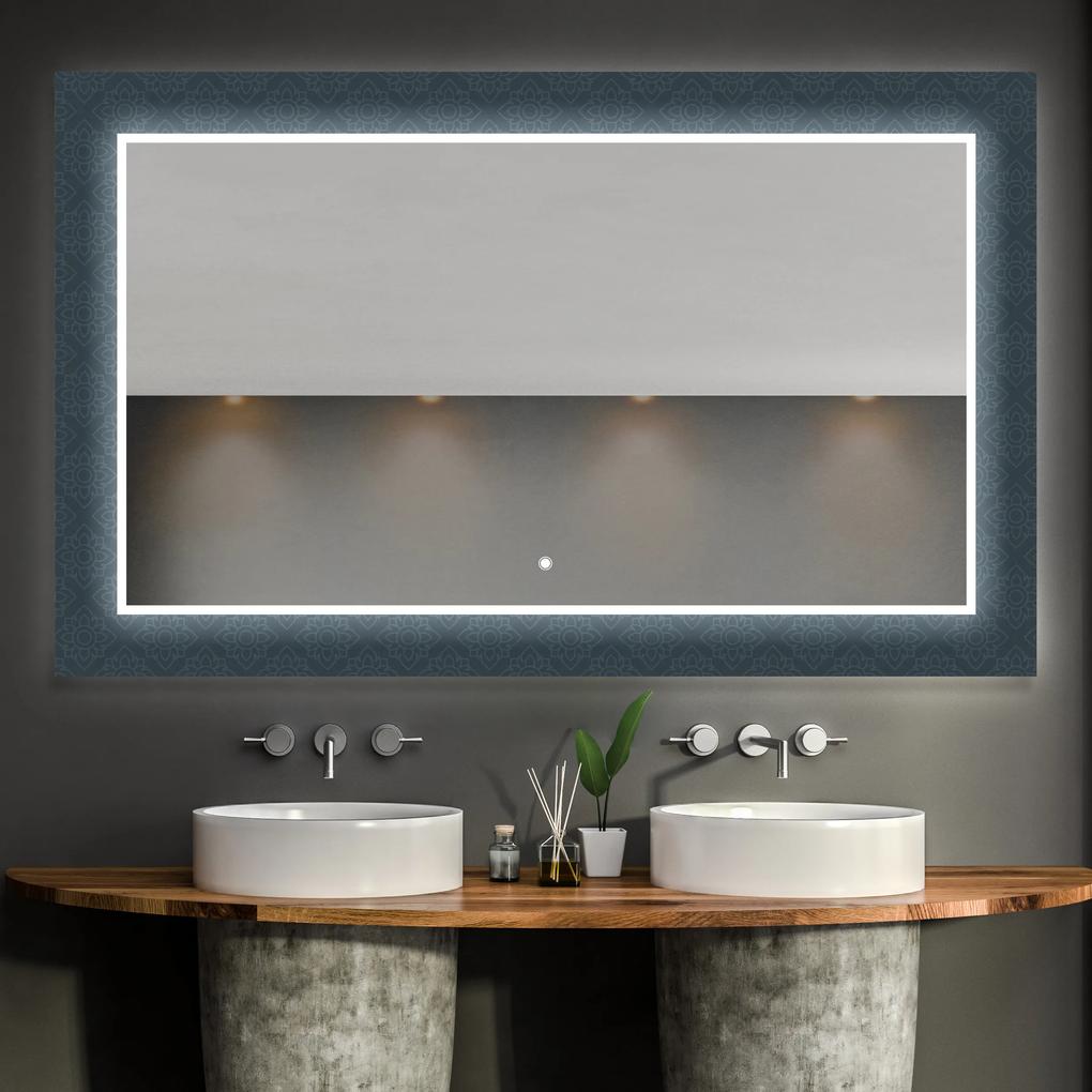 Oglindă decorativă cu iluminare de fundal pentru baie - Elegant