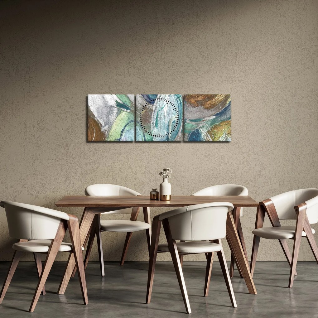 Tablou - Pictura figura abstractă (cu ceas) (90x30 cm)