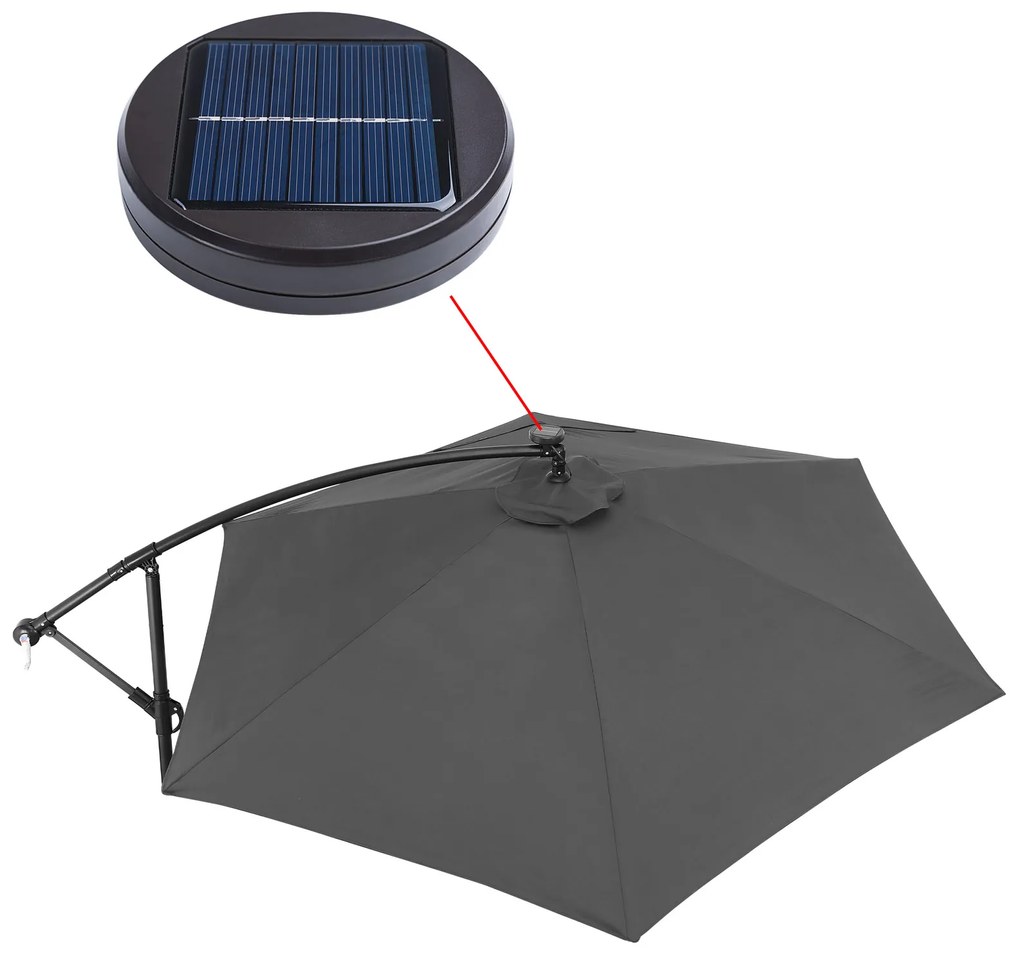 Deuba Umbrela de soare LED Mali Ø330 cm - antracit