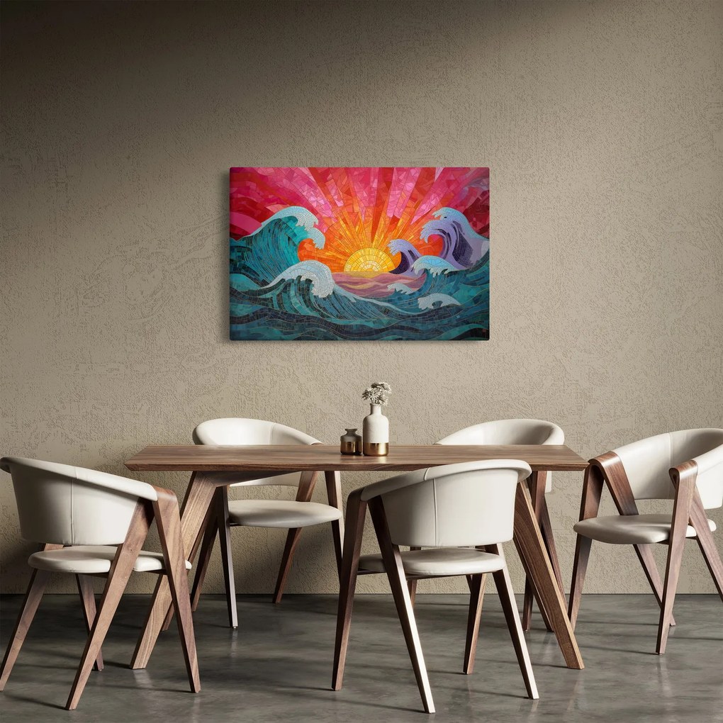 Tablou - Mozaic de valuri (90x60 cm)