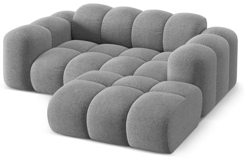 Colțar gri deschis cu tapițerie din chenille (cu colț pe partea dreaptă/cu șezlong) Treno – Cosmopolitan Design