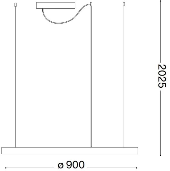 Lustră LED dimabilă pe cablu Ideal Lux ORACLE SLIM LED/42W/230V 4000K d. 90 cm negru