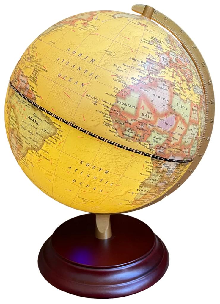 Lampa LED Glob Pamantesc Globe 16x33cm, Galben