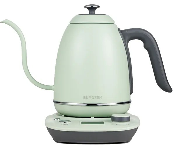 Cana electrica Gooseneck BUYDEEM K821, 1000W, 0,8 L, Mentine cald, Tehnologie cu senzor NTC, LCD, Verde deschis