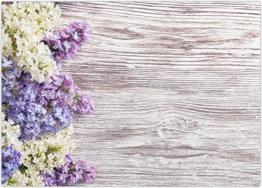 Tablou - Liliac pe lemn (70x50 cm)