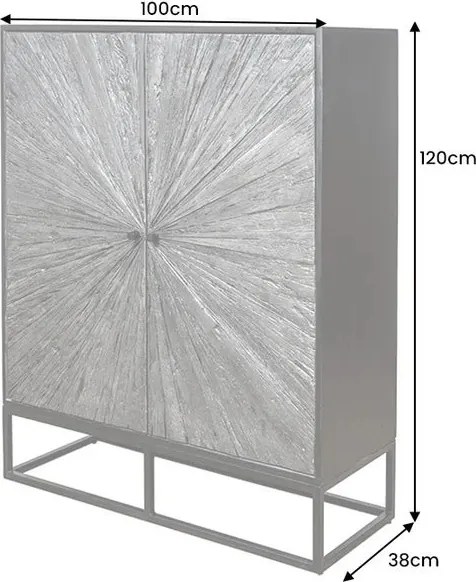 Comoda inalta design industrial vintage Barracuda 120cm, maro