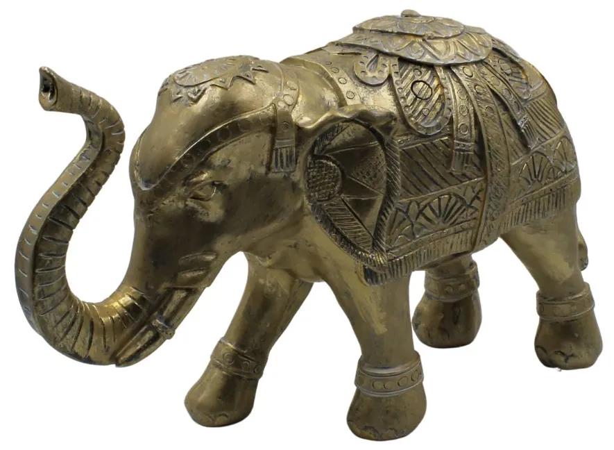 Decorațiune Feng-Shui elefant auriu 35x21.5x13 cm