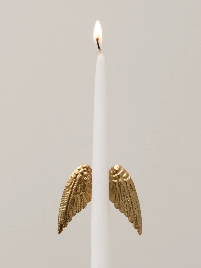 Accesoriu tip ac de lumanare, auriu, din metal, Wings