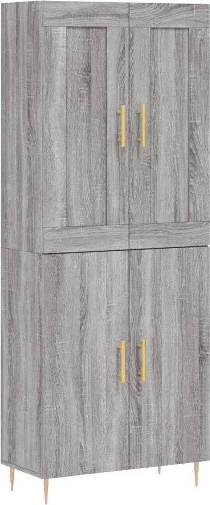 vidaXL Dulap înalt, gri sonoma, 69,5x34x180 cm, lemn compozit