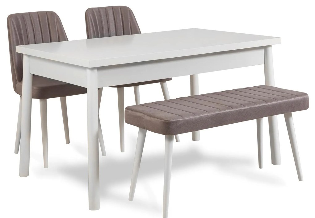 Set mobilier sufragerie Bimuvo 4 (alb + gri) (pentru 4 persoane). 1095045