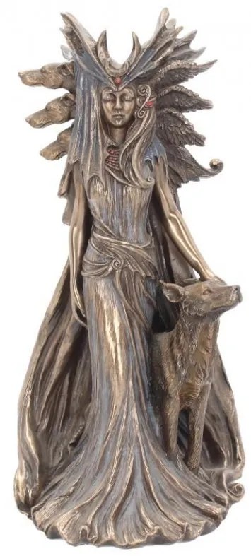 Statueta rasina si bronz, mitologia greaca, zeita magiei Hecate 25 cm