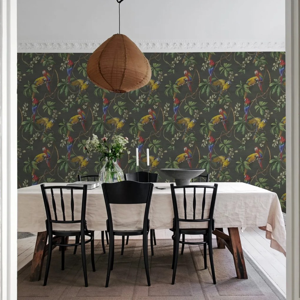 Fototapet, Parrots, Green, Rebel Walls