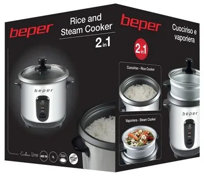 Beper 90550 cuptor cu aburi și oală pentru orez 1l