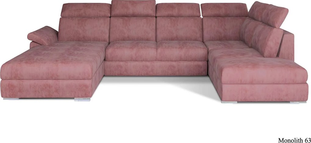 Colțar lemn masiv Formă U Extensibil Erik 336x211cm Personalizabil - Mat Velvet 75, Stânga