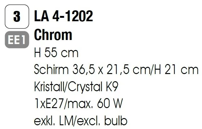 Veioza, lampa de masa design LUX VERONIQUE, crom/ abajur alb