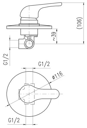 RAV Slezák SA083 - baterie de duș pentru instalare în perete SAZAVA, crom lucios