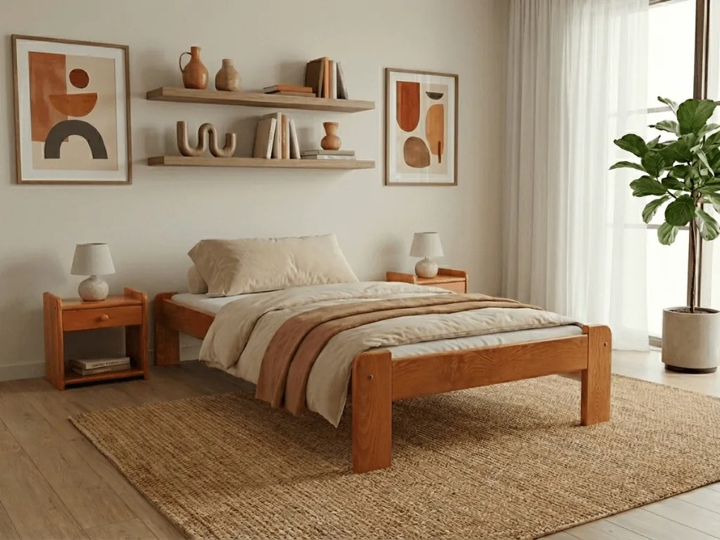 Pat de o persoana ADA 80 x 200 cm, arin Saltele: Cu saltele Coco Maxi 20 cm, Somiera pat: Cu lamele drepte