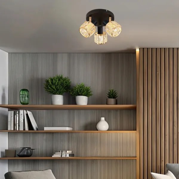 Spot DUBAI 3xE14/40W/230V d. 36 cm negru/auriu