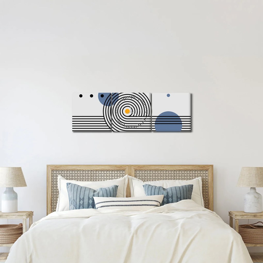 Tablou - Abstracție minimalistă N⁰1 (cu ceas) (90x30 cm)