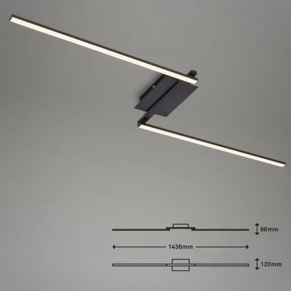 Lustră LED aplicată Brilo 3500-015 STAFF 2xLED/6W/230V negru