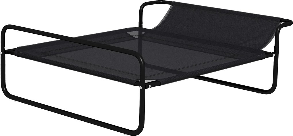 PawHut Pat Ridicat pentru Câini Mici și Medii, cu Suport Reglabil pentru Cap, Plasă Respirabilă pentru Exterior, 91x69x29 cm, Negru | Aosom Romania