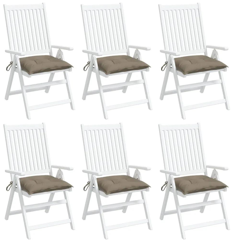 Perne de scaun, 6 buc, gri taupe, 50x50x7 cm, textil 6, Gri taupe, 50 x 50 x 7 cm