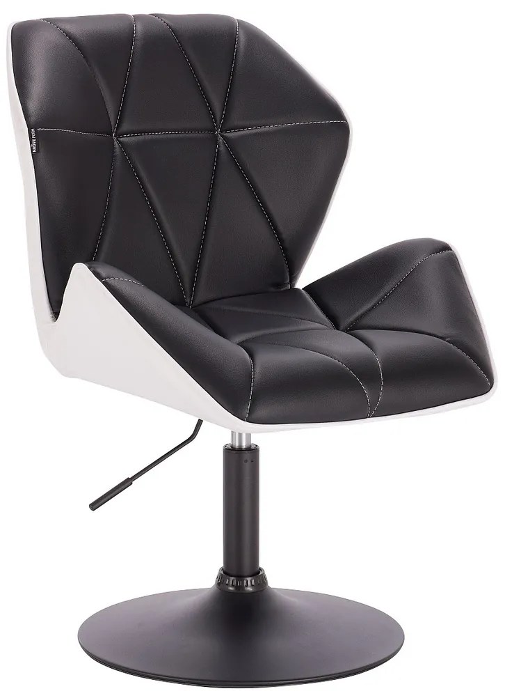 HR212N SCAUN Neagră-Alb cu Bază Neagră