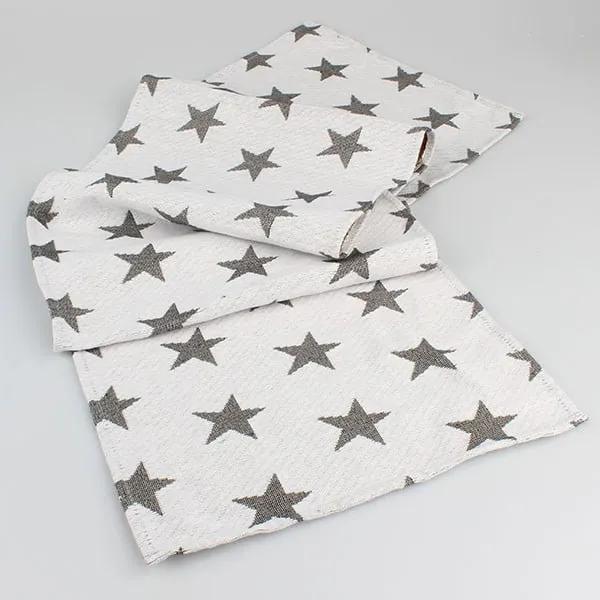 Șervet masă cu steluțe Dakls, alb